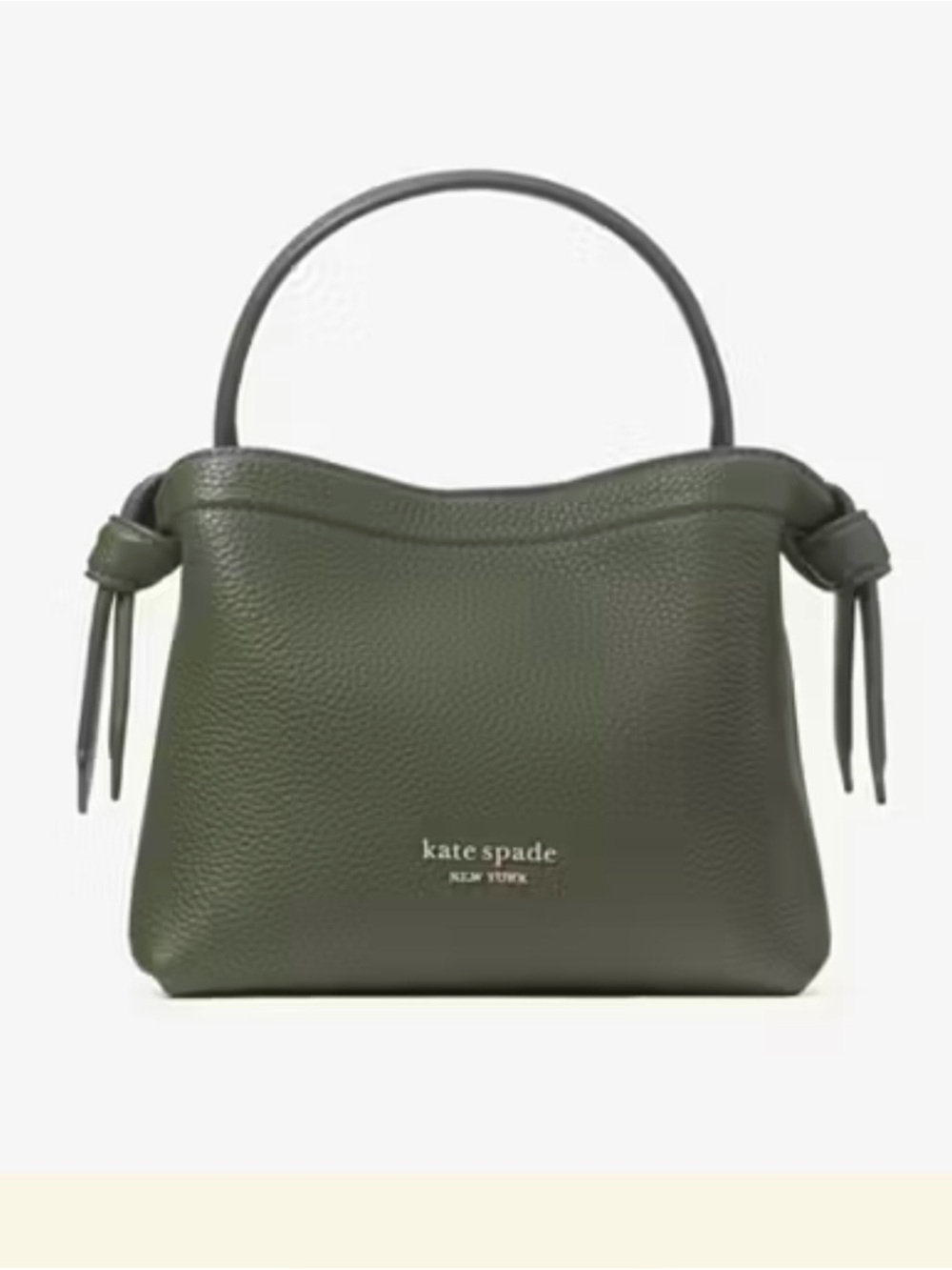 Kate Spade New York Mini Pebbled Leather Top-Handle Shoulder Bag Olive Green